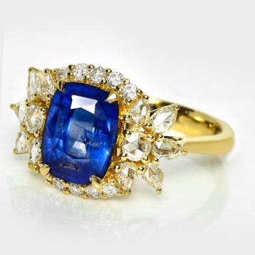 Zonder minimumprijs - Ring - 18 karaat Lotus 3,47 ct Intense, Nieuw