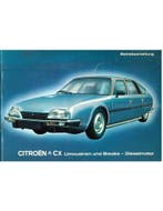 1982 CITROEN CX DIESEL INSTRUCTIEBOEKJE DUITS, Ophalen of Verzenden