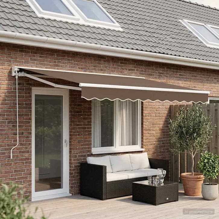 vidaXL Handmatig uitschuifbare luifel Taupe 5 × 3,5 m, Jardin & Terrasse, Protection solaire, Envoi