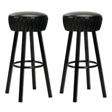 vidaXL Barstoelen 2 st kunstleer zwart, Verzenden, Nieuw