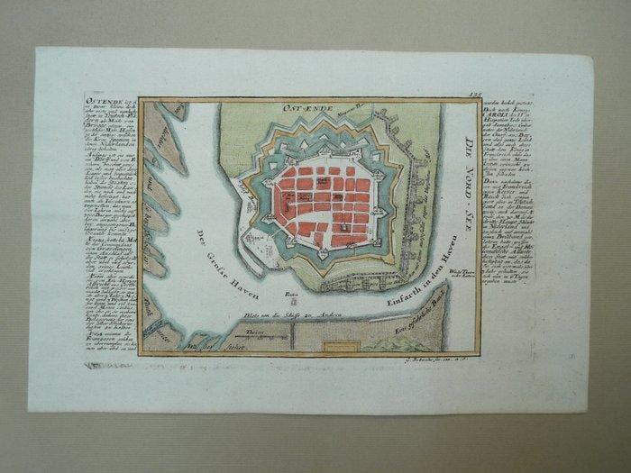 België - Oostende; Gabriel Bodenehr - Ost-ende - 1721-1750, Livres, Atlas & Cartes géographiques
