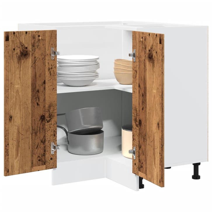 vidaXL Keukenkastje Lyon 75,5x75,5x81,5 cm bewerkt hout oud, Maison & Meubles, Armoires | Autre, Envoi