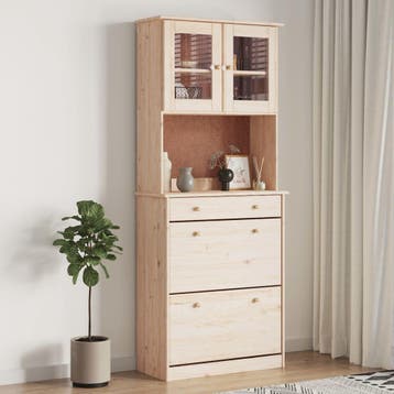 vidaXL Hoge kast ALTA 77x35x188 cm massief grenenhout, Huis en Inrichting, Verzenden, Nieuw