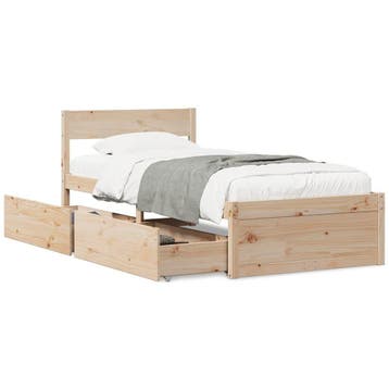 Bedframe 90x200 met lades: -35% Retour Deal, pak je kans!, Huis en Inrichting, 90 cm, Verzenden, Zo goed als nieuw, 200 cm