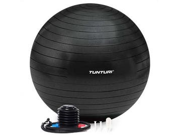 Veiling - Tunturi Fitness Bal 90 cm Blauw/Zwart, Sport en Fitness, Fitnessmaterialen, Gebruikt