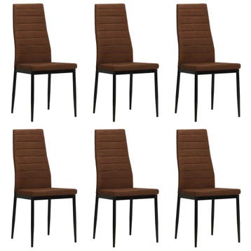 vidaXL Eetkamerstoelen 6 st stof bruin, Huis en Inrichting, Verzenden, Nieuw