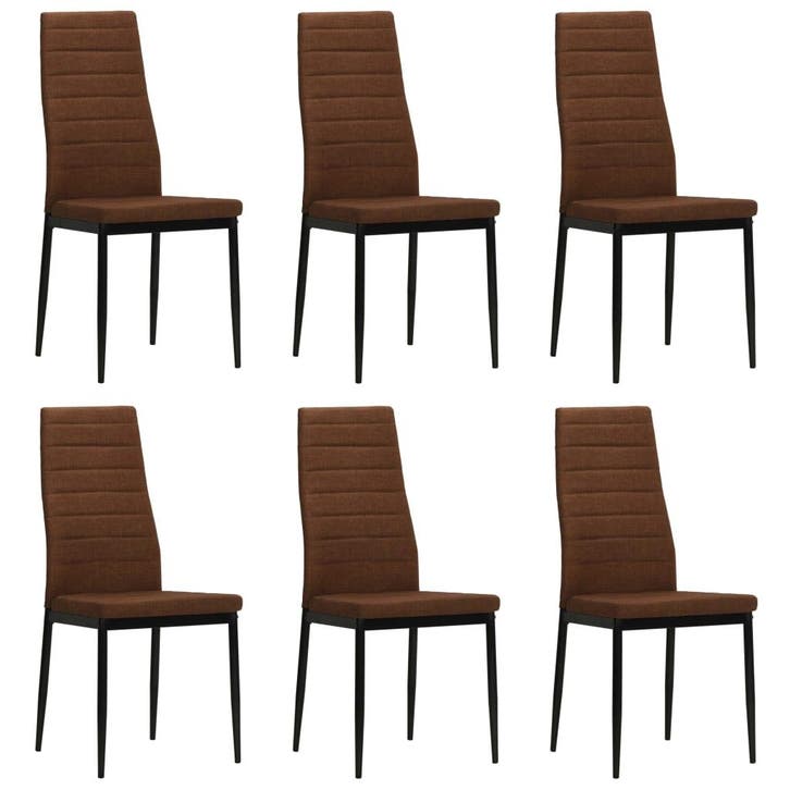 vidaXL Eetkamerstoelen 6 st stof bruin, Huis en Inrichting, Stoelen, Nieuw, Verzenden