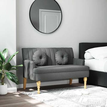 vidaXL Bankje met kussens 113x64,5x75,5 cm stof donkergrijs, Verzenden