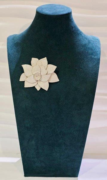 René Lalique - Cuir, Cristal - Broche - Lalique rare et