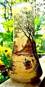 LEGRAS (1839-1916) - Vaas - Oude grote geëmailleerde vaas