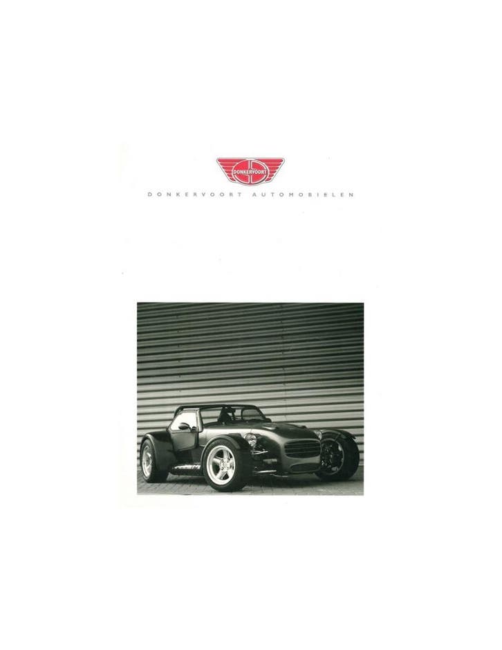 2001 DONKERVOORT D8 BROCHURE NEDERLANDS, Livres, Autos | Brochures & Magazines
