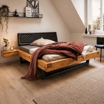 Van Schaik Lena Massief Wild Eiken Balkenbed - 180 x 210, Nieuw