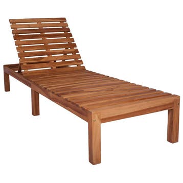 vidaXL Ligbed massief teakhout, Tuin en Terras, Verzenden, Nieuw