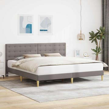 vidaXL Bedframe met hoofdeinde Taupe 180 x 200 cm Stof, Verzenden, Nieuw