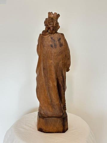 Beeld, Sint Barbara - 47 cm - Hout, Antiek en Kunst
