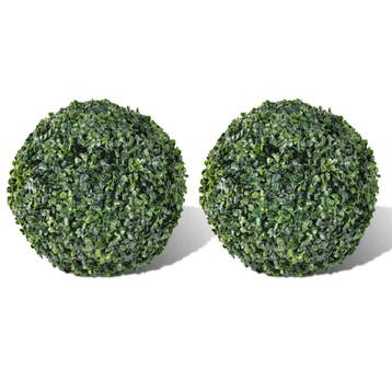 vidaXL Kunstplanten buxusbol 2 st 27 cm, Maison & Meubles, Verzenden