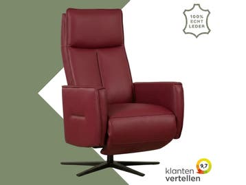 Leren handmatige relaxfauteuil Honor - Massif Rubino, Ophalen of Verzenden