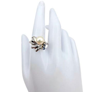 Sans prix de réserve - Bague Argent - Pearl & Sapphire, Nieuw