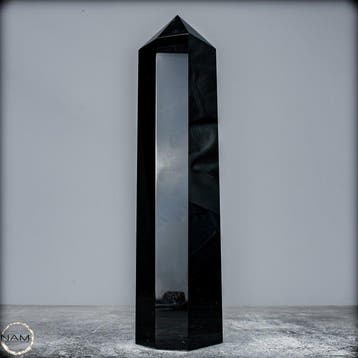 Natuurlijke topkwaliteit zwarte obsidiaan Obelisk- 1189.31 g