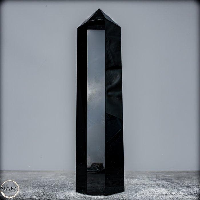 Natuurlijke topkwaliteit zwarte obsidiaan Obelisk- 1189.31 g, Collections, Minéraux & Fossiles