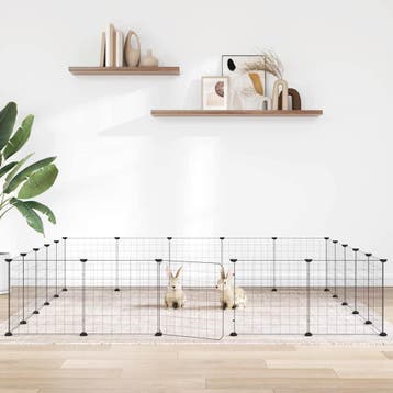vidaXL Huisdierenkooi met deur 20 panelen 175x175x35 cm, Verzenden