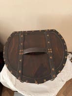 Boîte - Bois, Cuir, Métal - boîte à chapeaux, Antiquités & Art