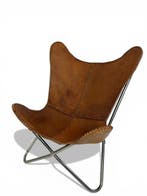 Fauteuil - chaise papillon - Cuir, Métal - Chaise papillon -