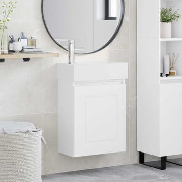 vidaXL Badkamermeubel met kraan Wit 45,5 x 22,5 x 84 cm, Verzenden, Nieuw