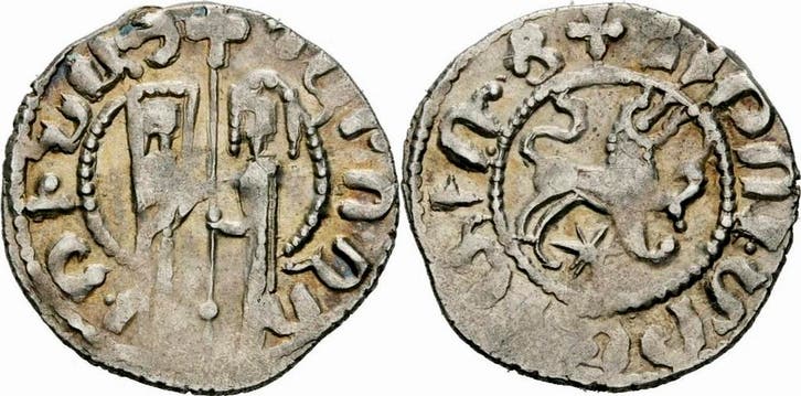 1226-1270 Armenien Koenig Hetoum I Tram Sis Zabel Loewe S..., Timbres & Monnaies, Monnaies | Amérique, Envoi