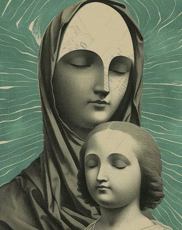 CREATIVE_HUB - MADONNA WITH CHILD IN RENE MAGRITTE STYLE
