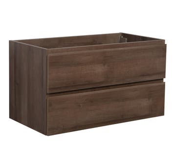 Wastafelkast Angela 100 x 48 cm Bruin EIken Wastafelmeubel, Huis en Inrichting, Badkamer | Badkamermeubels, Verzenden, Nieuw