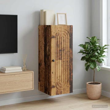 vidaXL Wandkast Oud hout 33 x 34,5 x 90 cm Bewerkt hout, Huis en Inrichting, Kasten | Overige, Verzenden, Nieuw