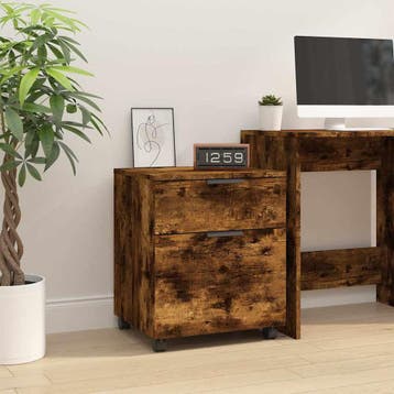 vidaXL Dossierkast verrijdbaar 45x38x54 cm bewerkt hout, Verzenden