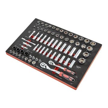 Engelse doppenset - 71 delen – inch gereedschap 1/2  - 3/8, Doe-het-zelf en Bouw, Gereedschapskisten, Ophalen of Verzenden, Nieuw