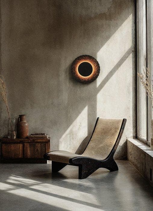 Rollo Studio - Wandlamp - Zandsteen - Sun Lamp / VXS 08, Antiek en Kunst, Kunst | Designobjecten