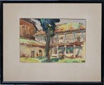 Hernando Mejia Carrasquilla (XX) - Courtyard in Quito, the