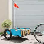 vidaXL Fietstrailer oxford stof en ijzer blauw, Verzenden, Nieuw