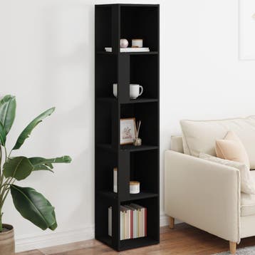 vidaXL Hoekkast 33x33x164,5 cm bewerkt hout zwart, Huis en Inrichting, Verzenden, Nieuw