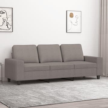 vidaXL Driezitsbank / zetel 180 cm stof taupe, Verzenden, Nieuw