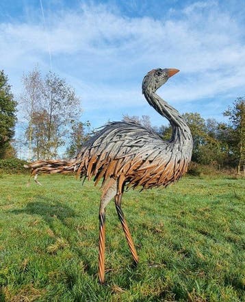 Figuur - Levensechte struisvogel - IJzer, Metaal
