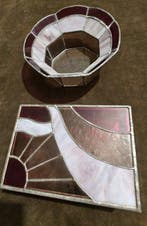 Boîte - Vitrail - Boîte à couvercle et jardinière, Antiquités & Art