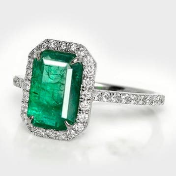 Zonder minimumprijs - Ring - 14 karaat Witgoud, IGI 1,86 ct, Nieuw