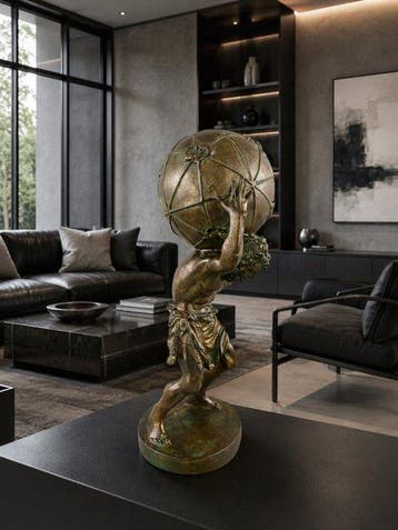 Art House - sculptuur, ***ATLAS WITH CELESTIAL GLOBE –