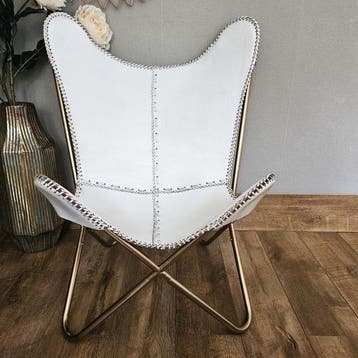 Chaise - Chaise papillon Butterfly (3107) - Métal, Cuir