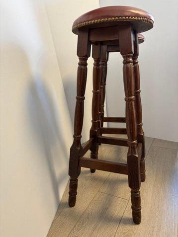 Tabouret (2) - Bois, Cuir synthétique - Tabourets de bar
