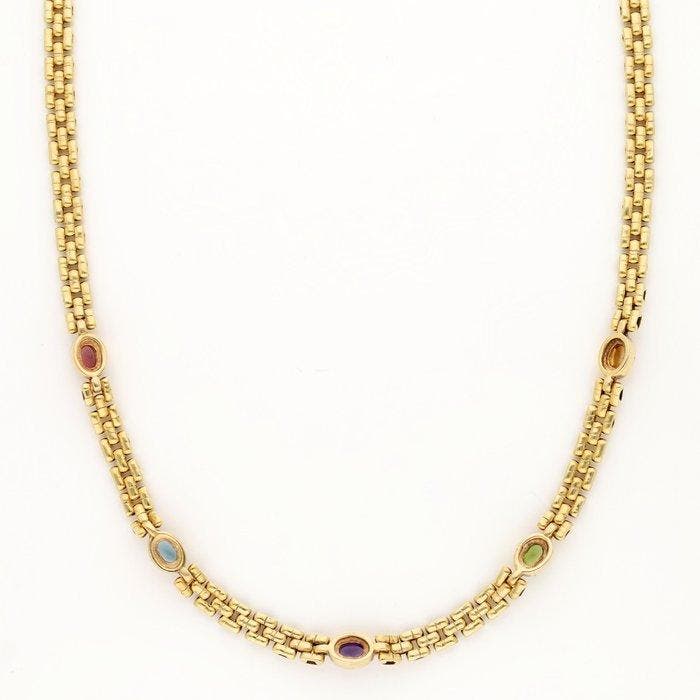 Collier - 14 carats Or jaune, Diverses pierres précieuses -, Bijoux, Sacs & Beauté, Colliers