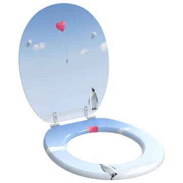 vidaXL Toiletbril Blauw 44 x 38 cm Bewerkt hout, Verzenden