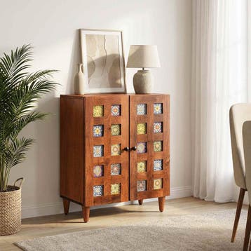 vidaXL Dressoir 60 x 33 x 75 cm Massief Mango Hout, Verzenden, Nieuw