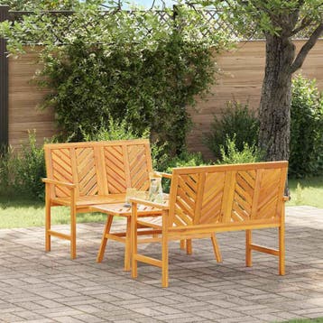 vidaXL Tuin loungeset 3 st Bruin Massief Acacia Hout, Tuin en Terras, Verzenden, Nieuw, Loungeset