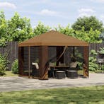 vidaXL Prieel 3 x 3 m Beige Polyester en Staal 190 gsm, Verzenden, Nieuw